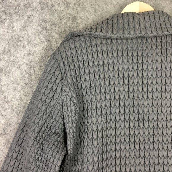 Anne Klein Coat Womens XL Quilted Textured Filled Insulated Gray Pockets Zip Up - Picture 11 of 13